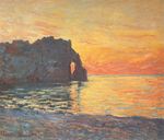 Etretat, Cliff of d`Aval, Sunset